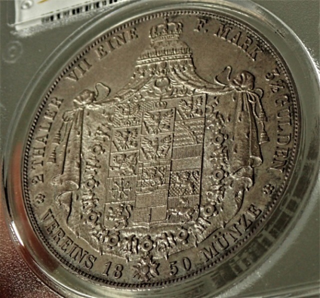 1850年プロシアで発行された2ターレル銀貨、フリードリッヒ