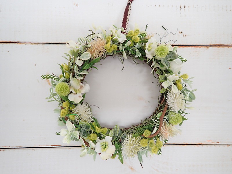 オレンジローズのブロッサムリース｜アーティフィシャルフラワー／光触媒フラワー オレンジローズのブロッサムリース｜アーティフィシャルフラワー