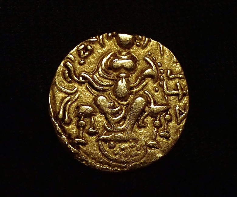 古代インド、グプタ朝サムドラグプタ王(AD335380年)時代のディナール金貨、R アンティーク・コイン オンラインショップ「ときいろ」