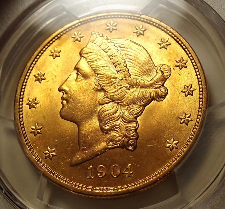 ����ꥫ1904ǯ20�ɥ롢MS65+�����