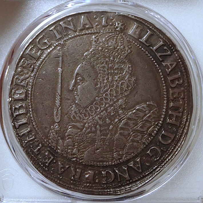イギリス、エリザベス1世のクラウン準最高鑑定AU53 | アンティーク