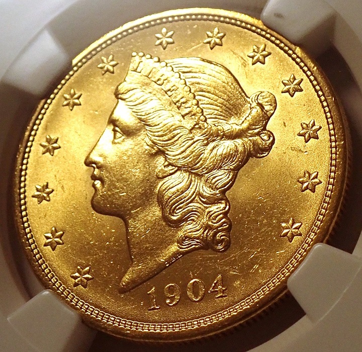 ����ꥫ1904ǯ20�ɥ롢MS64 CAC��٥�