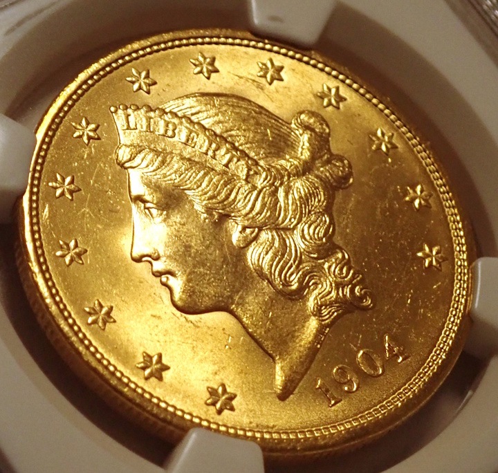 ����ꥫ1904ǯ20�ɥ롢MS64 CAC��٥�