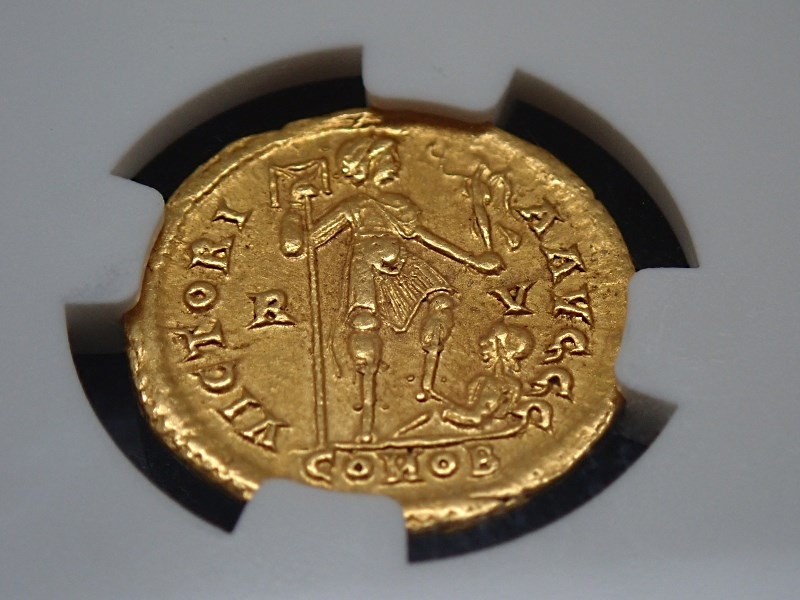 西ローマ帝国、ホノリウス帝、AD393423年、ソリダス金貨(重量4.48g) アンティーク・コイン オンラインショップ「ときいろ」