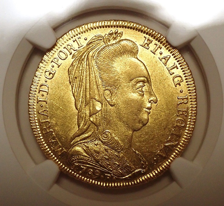 ブラジル1789年、マリア1世の6400レイス、MS61 | アンティーク・コイン