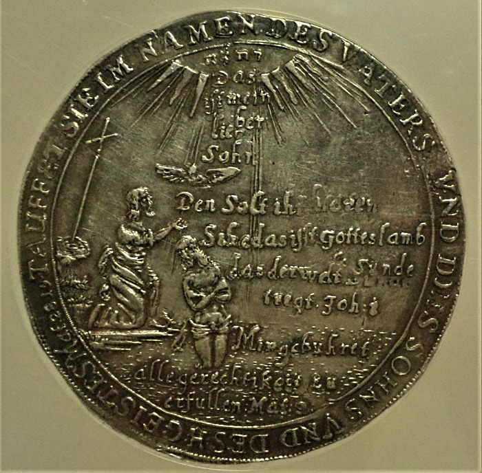 ドイツで1701-1767年にかけ発行された1ターレル、通称「洗礼ターレル