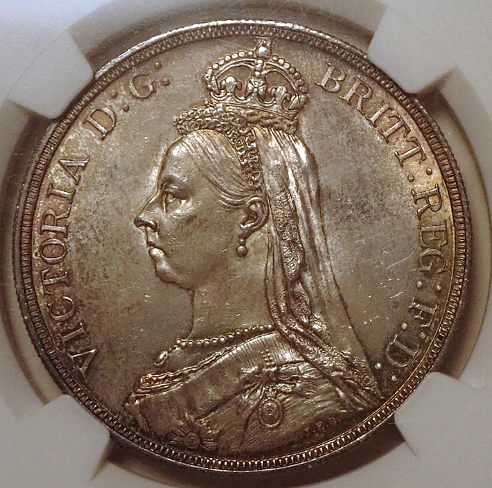 イギリス1887年ビクトリアのクラウン銀貨MS64 | アンティーク・コイン