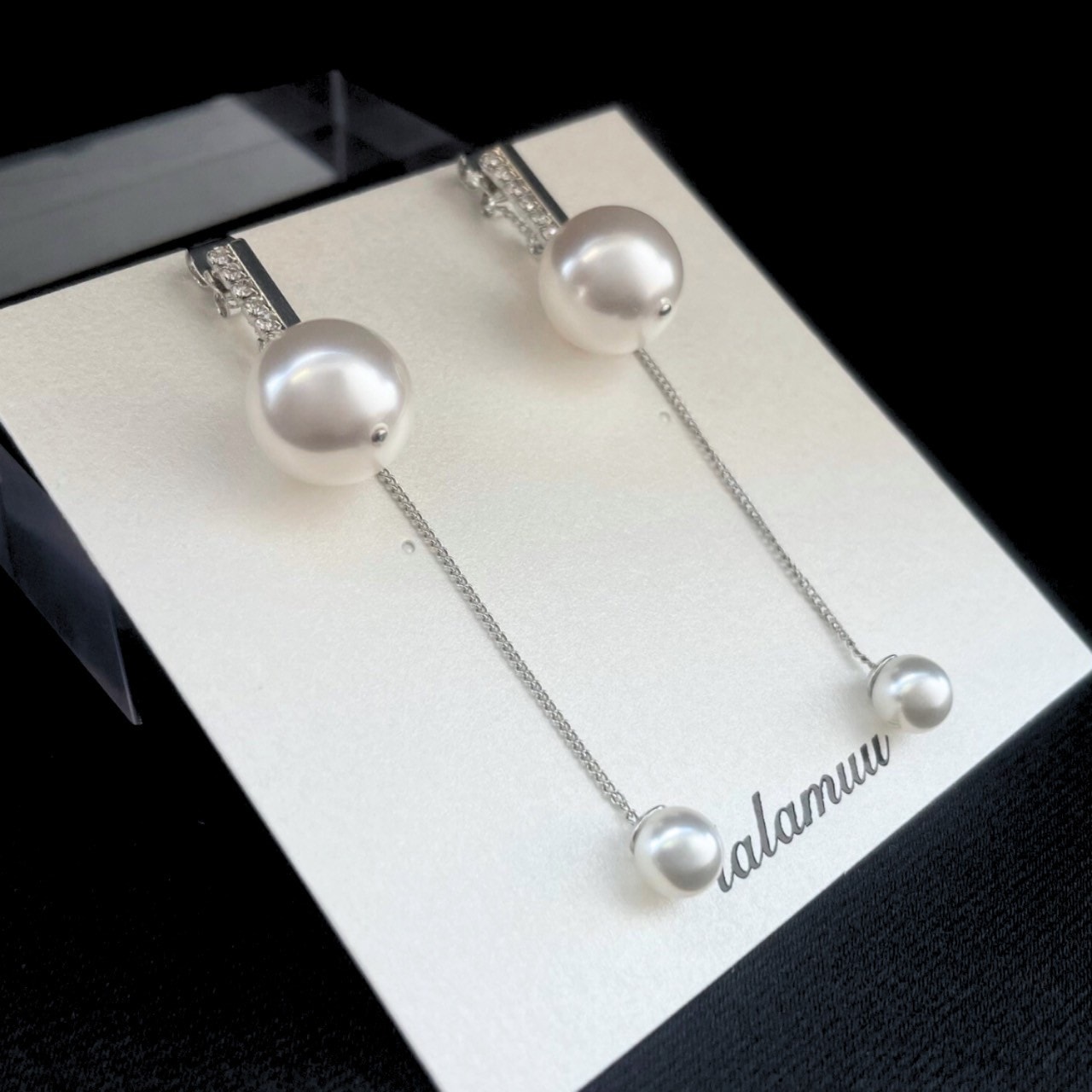 12mmパールバッグキャッチピアス