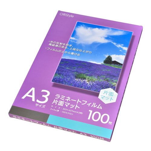 OHM�ŵ� ��ߥ͡��ȥե���� ���̥ޥå� 303��427mm A3�� 100�� LAM-FKMA3100