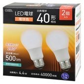 OHM �������ŵ����̣ţ��ŵ��40������/�ŵ忧/500 lm/4.4W/E26/Ra83/�������۸�280��/̩�ķ�����б�/2������ LDA4L-G AG59 2P        