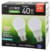 OHM �������ŵ����̣ţ��ŵ��40������/����/550 lm/4.4W/E26/Ra83/�������۸�280��/̩�ķ�����б�/2������ LDA4N-G AG59 2P        