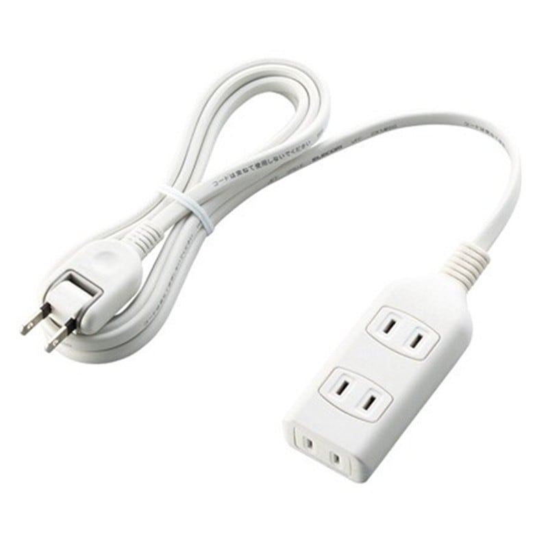 『T-S01-2320WH』ELECOM スイングプラグ電源タップ 2ピン式 3個口 2m