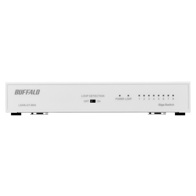 『LSW6-GT-8NS/NWH』BUFFALO スイッチングハブ Giga対応 金属筐体 電源内蔵モデル ホワイト