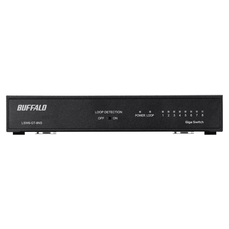 『LSW6-GT-8NS/BK』BUFFALO スイッチングハブ Giga対応 金属筐体 電源内蔵モデル ホワイト