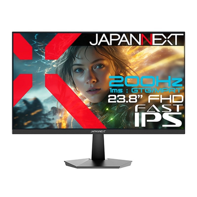 『JN-IPS238G200F2』JAPANNEXT ゲーミング液晶ディスプレイ 23.8型 フルHD 1920×1080 スピーカー有 2年保証 ブラック