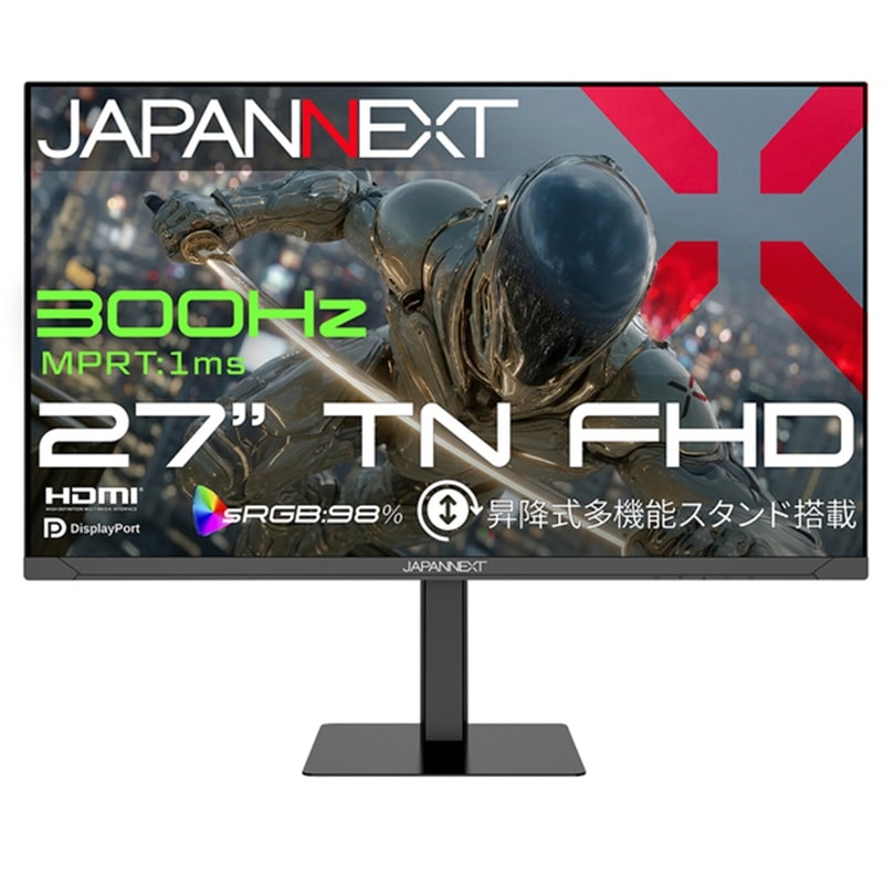 『JN-T27G300F-HSP』JAPANNEXT ゲーミング液晶ディスプレイ 27型 フルHD 1920×1080 スピーカー有 2年保証 ブラック