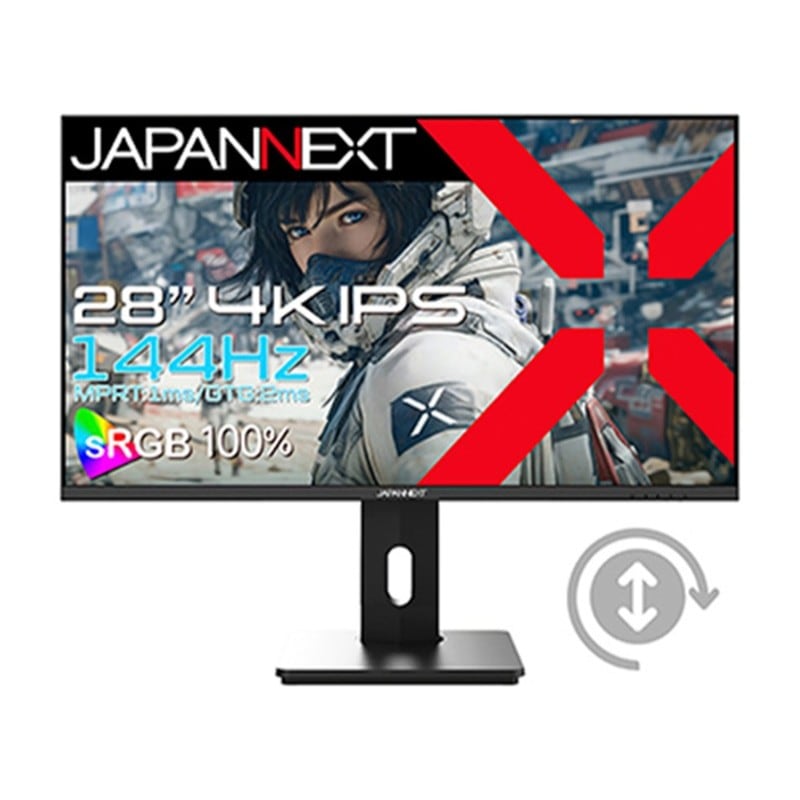 『JN-IPS28G144U-HSPC6』JAPANNEXT ゲーミング液晶ディスプレイ 28型 4K 3840×2160 スピーカー有 2年保証 ブラック