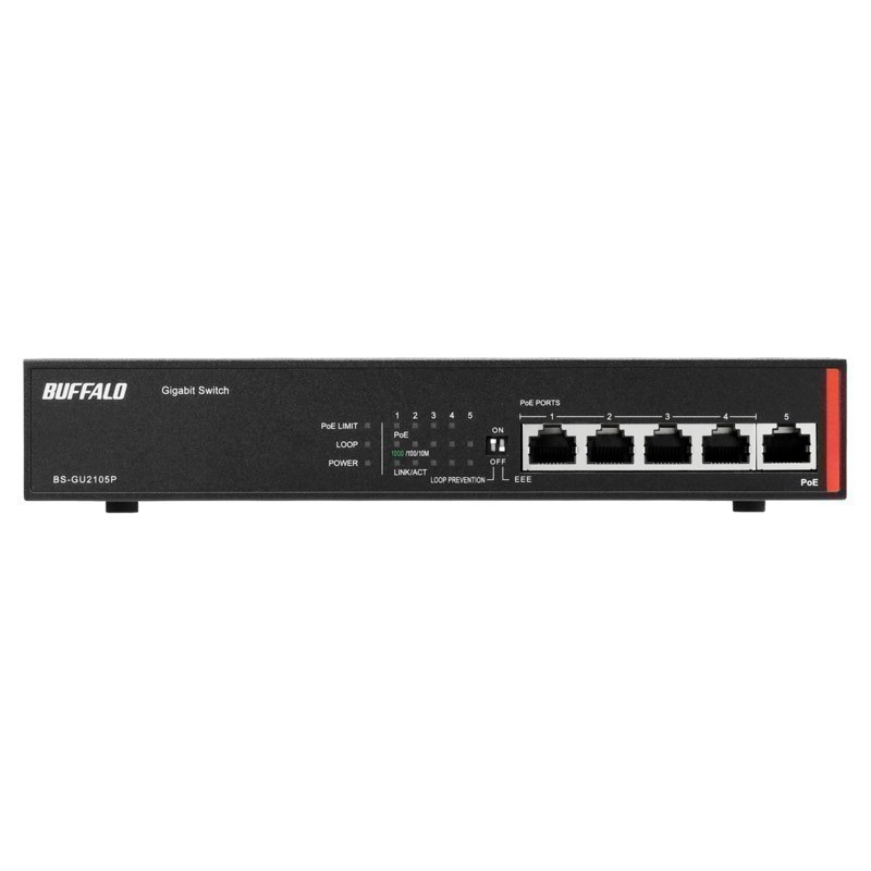 『BS-GU2105P』BUFFALO Giga対応 Layer2 アンマネージスイッチ 5ポート PoE 50W