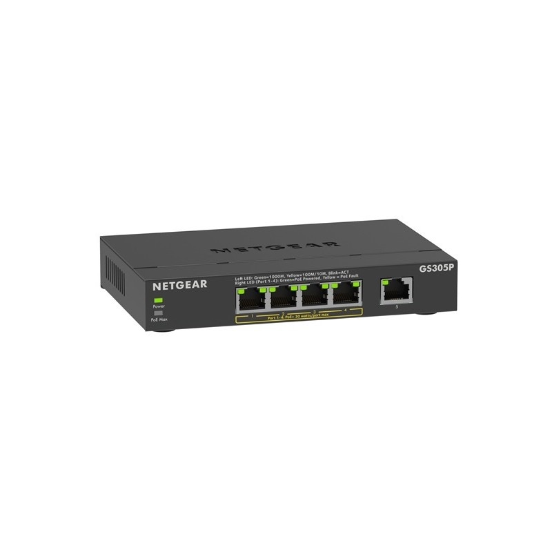 『GS305P-300JPS』NETGEAR スイッチングハブ アンマネージ ギガビット 5ポート PoE+ 63W
