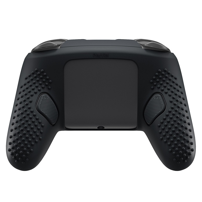 PlayVital 3D スタッズエディション シリコンカバースキン Nintendo Switch 2 Proコントローラー用 背面ボタンキャップ・サムグリップ・ステッカー付き 滑り止めグリッププロテクターケース ブラック