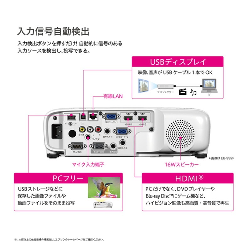 EB-992F』EPSON エプソン プロジェクター スタンダードモデル ビジネス