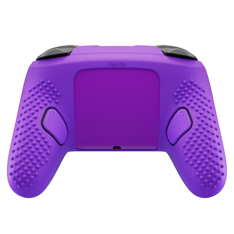 PlayVital 3D スタッズエディション シリコンカバースキン Nintendo Switch 2 Proコントローラー用 背面ボタンキャップ・サムグリップ・ステッカー付き 滑り止めグリッププロテクターケース パープル