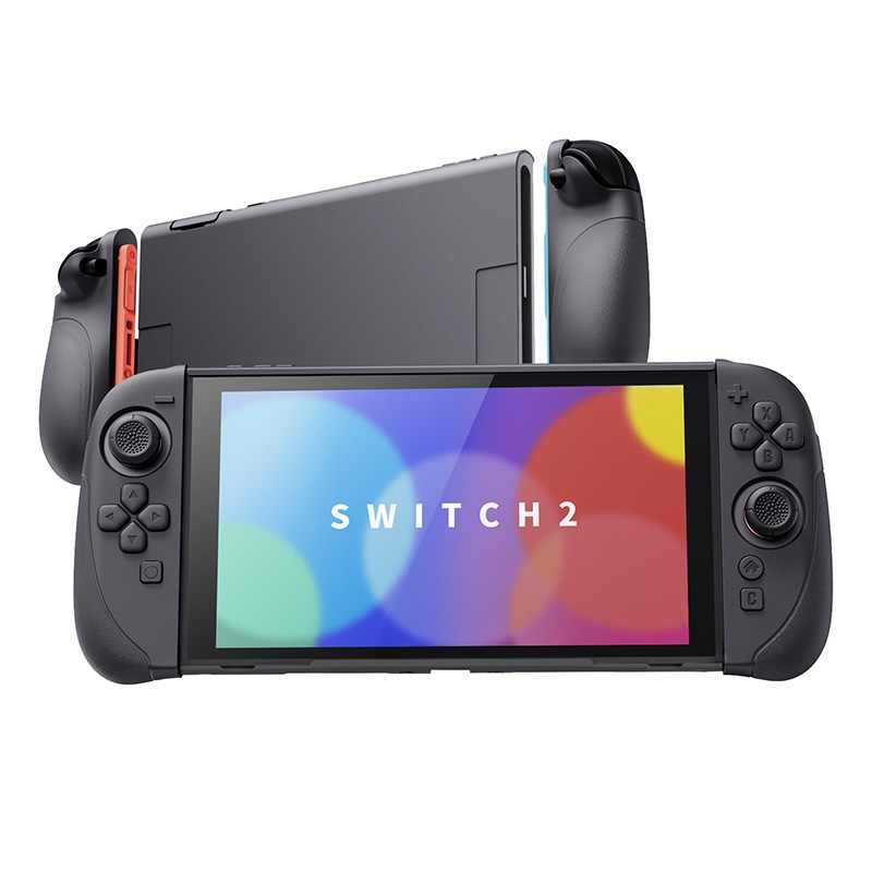 PlayVital Ranger Nintendo Switch 2（2025）対応保護カバー シリコングリップ＋PC製ハードカバーケース 折りたたみスタンド＆親指グリップキャップ付き ドック対応 ブラック
