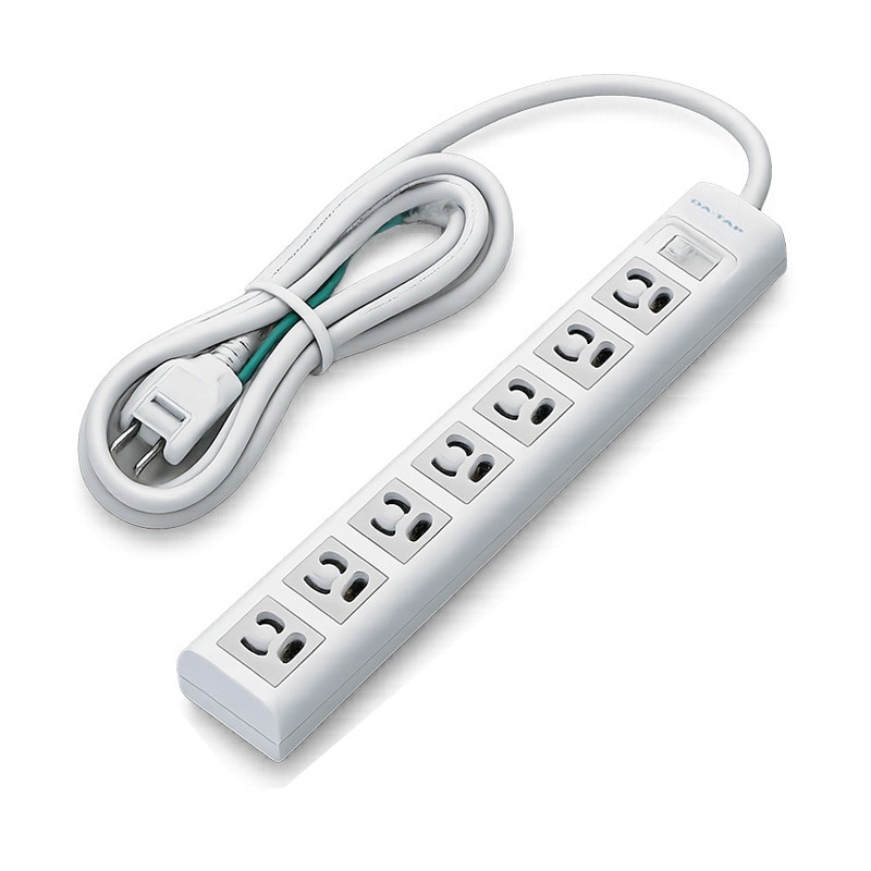 『T-Y3A-3720WH』ELECOM タップ 7個口 2m 抜け止め 雷ガード マグネット付き スイッチ付き ホワイト