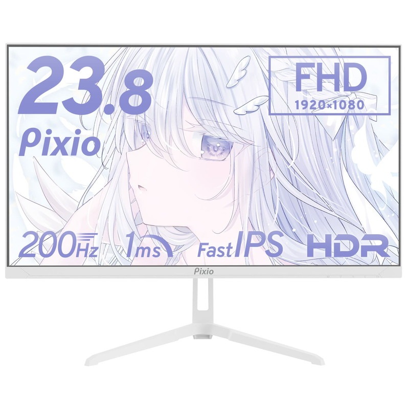 『PX248WAVEW-O』Pixio PX248 Wave White 23.8型 ゲーミングモニター ホワイト FHD Fast IPS 200 Hz