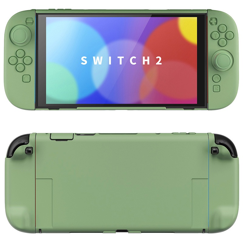 PlayVital Nintendo Switch 2（2025）対応ハードカバー 保護ケース 付けたままドックに対応 折りたたみ式スタンド＆親指グリップ付き 抹茶グリーン