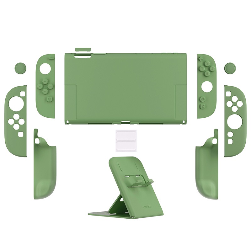PlayVital Nintendo Switch 2（2025）対応ハードカバー 保護ケース 付けたままドックに対応 折りたたみ式スタンド＆親指グリップ付き 抹茶グリーン