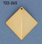 金属工芸金メッキ小鍛冶 T22-263 プレス曲げひし形(小) 入数：10個 素材：真鍮 メッキ：なし