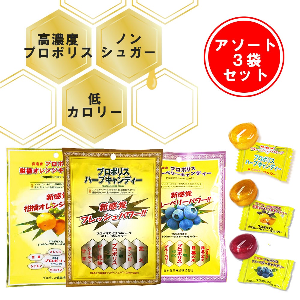 プロポリスキャンディ(アソート） 3袋セット | 健康食品 | 徳永薬局
