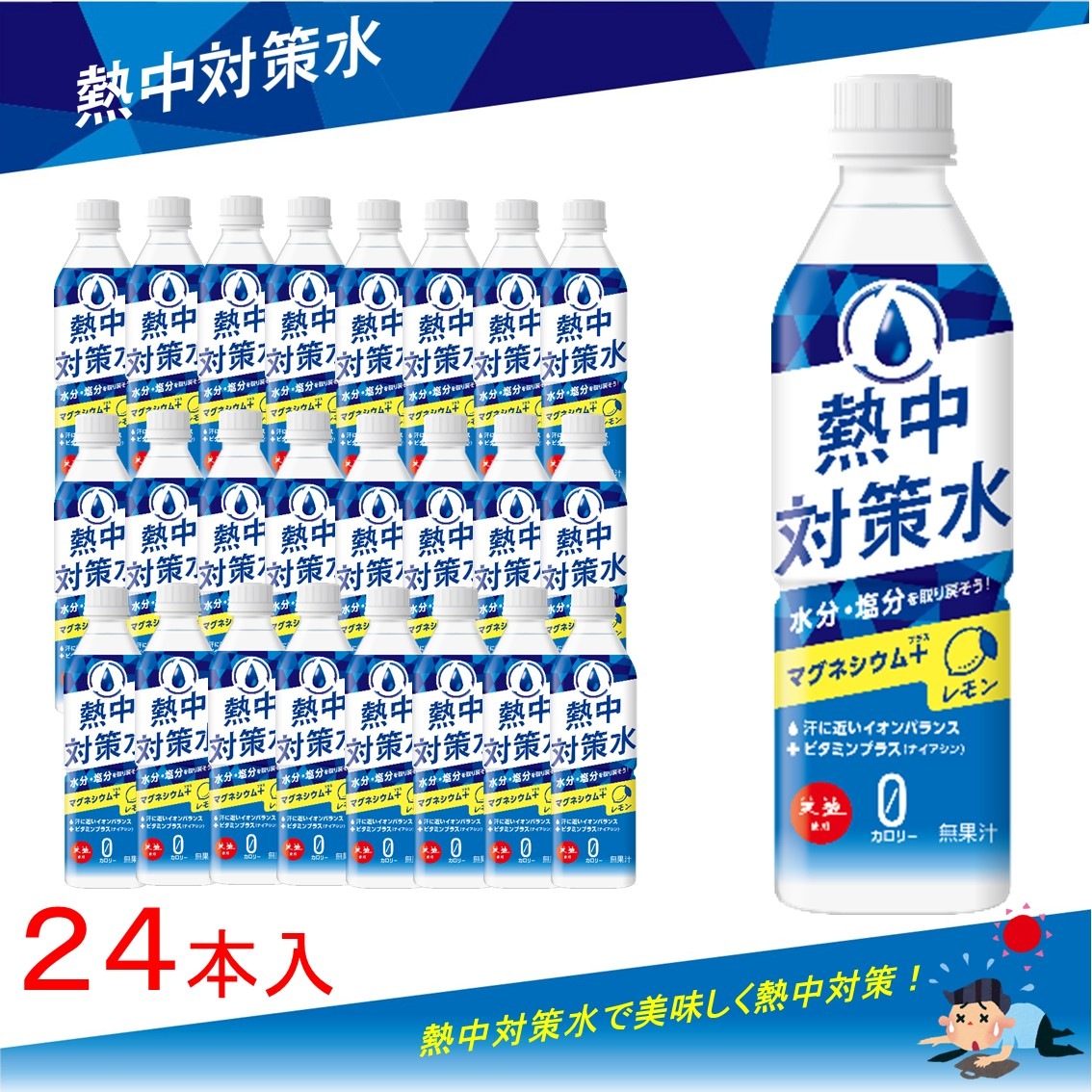 熱中症対策に】 熱中対策水 ( 500ml × 24本 ) 赤穂化成 レモン味