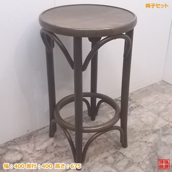 中古店舗用品 カウンター丸椅子8脚セット 400×400×675 店舗用イス /21A2064Z