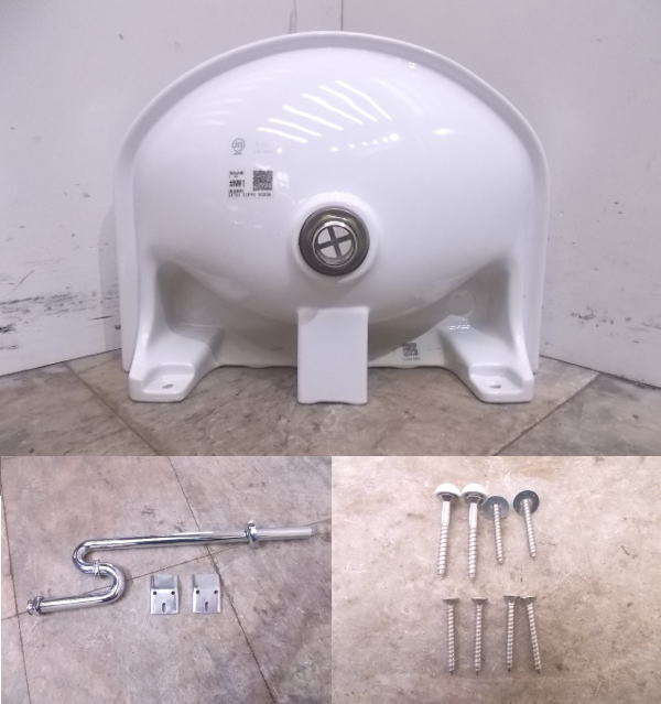 中古厨房 TOTO 手洗いシンク L30D 洗面陶器ボウル 470×450×140 
