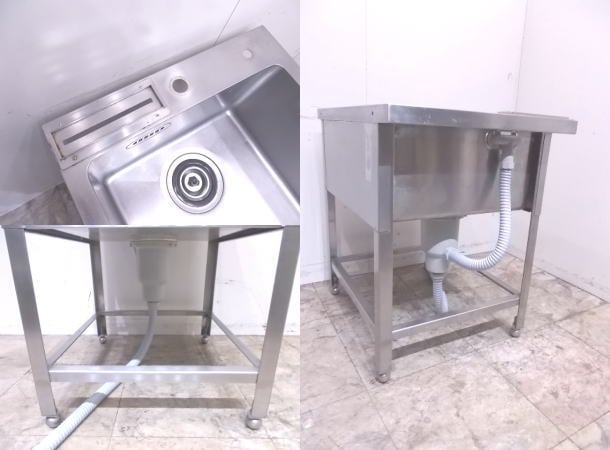 中古厨房 ステンレス 1槽シンク 600×750×800 業務用1層流し台 