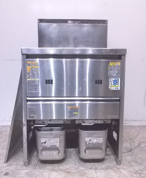 中古厨房 タニコー 2槽フライヤー NB-TGFL-C67W 都市ガス 670×600×800
