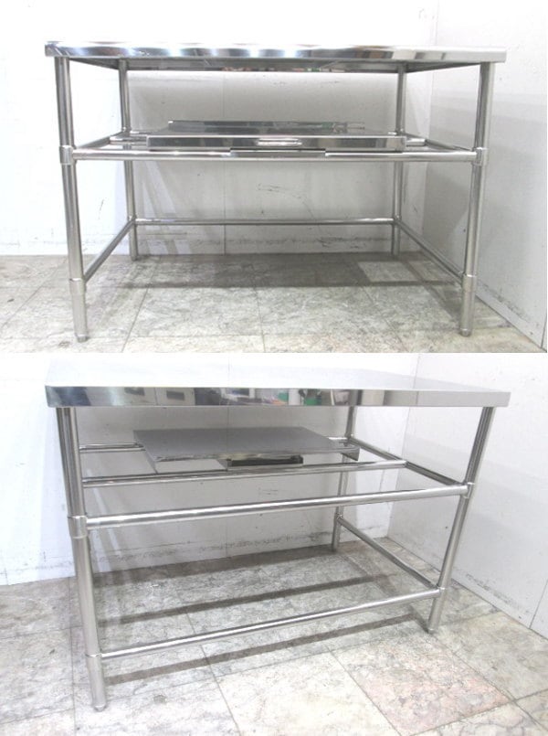 未使用厨房 ステンレス ドーリー付作業台 1200×800×850 業務用 