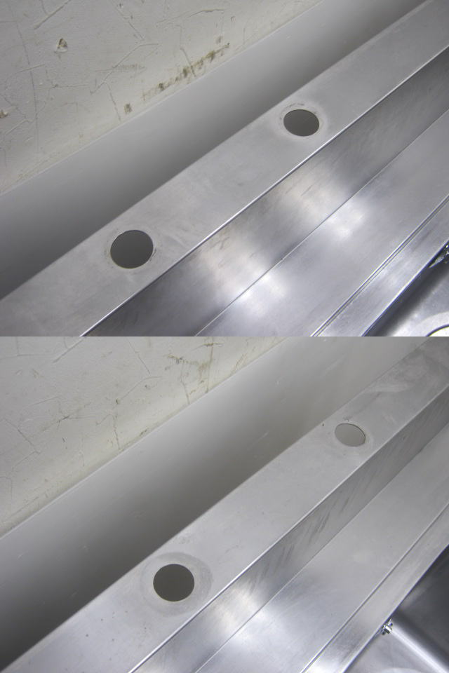 ステンレス ダスト槽付2槽ソイルドテーブル 1200×700×830 食洗機用