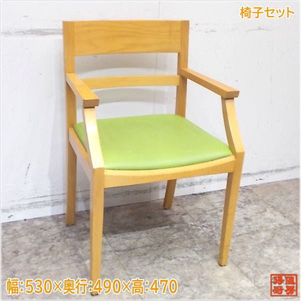 木製イス9脚セット 530×490×470 店舗用イス 中古店舗用品/24K2451Z