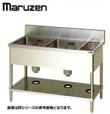 新品 送料無料 マルゼン シンク 業務用 ステンレス BG付 流し台 2槽 SUS304 ゴミ入付 BSG2X-156
