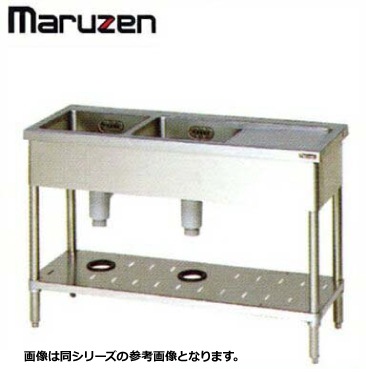 新品 送料無料 マルゼン シンク 業務用 ステンレス BG無 2槽 水切付 SUS304 BSM2X-186N