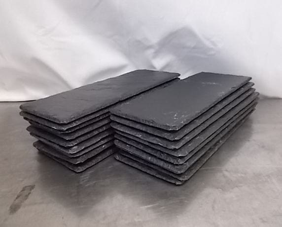 Mスタイル スレート 細長角トレー 20cm お皿18枚セット 200×120 中古厨房 /A-25-1