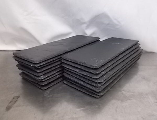 Mスタイル スレート 細長角トレー 20cm お皿18枚セット 200×120 中古厨房 /A-25-2