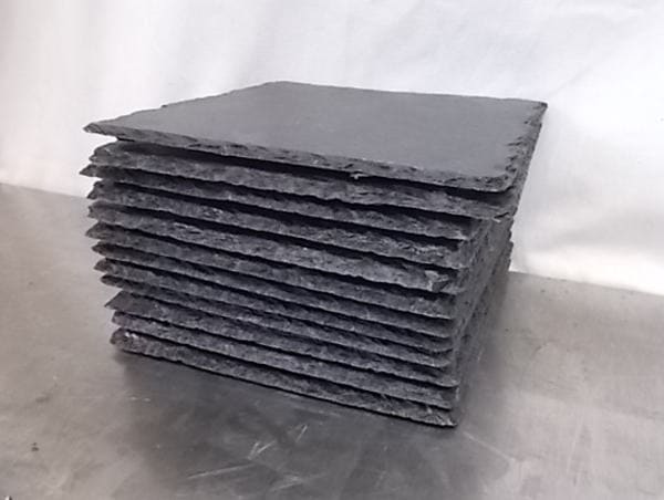 Mスタイル スレート 正角トレー 20cm お皿12枚セット 198×198  中古厨房 /A-29