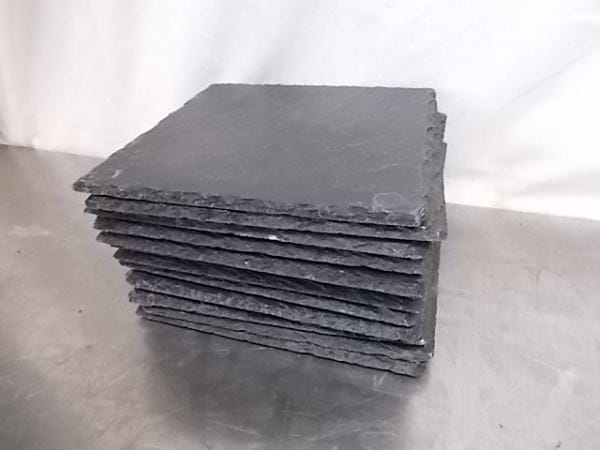 Mスタイル スレート 正角トレー 20cm お皿12枚セット 198×198  中古厨房 /A-30