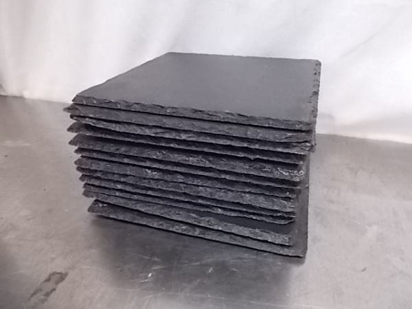 Mスタイル スレート 正角トレー 20cm お皿12枚セット 198×198  中古厨房 /A-31