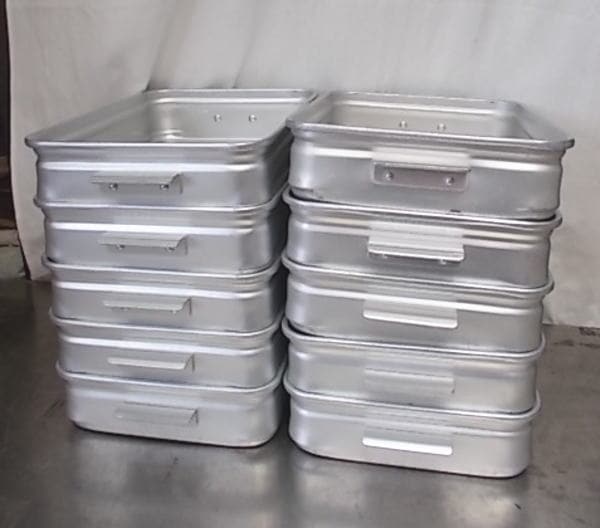 アルミ 手付き番重10個セット110サイズ 370×285×80  中古厨房 /A-35