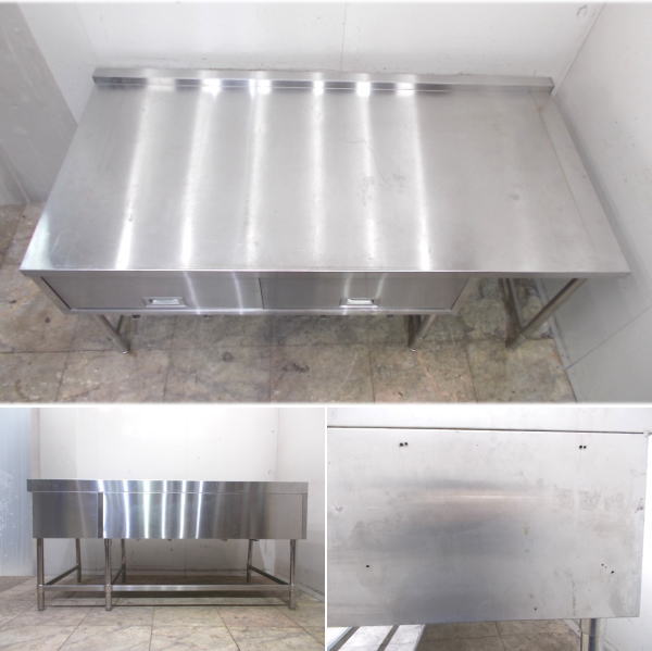 ステンレス 作業台 1700×810×800 業務用作業台 中古厨房/25H0523Z